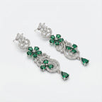 Aira Emerald Luxe Earrings statement earrings photographed from another angle