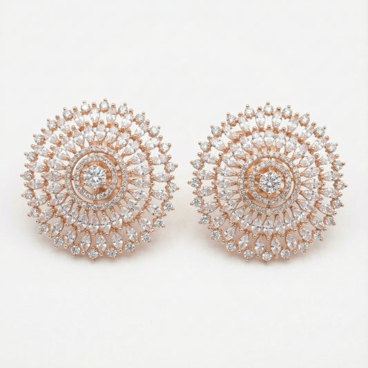 Helia Crystal Bloom Stud Earrings