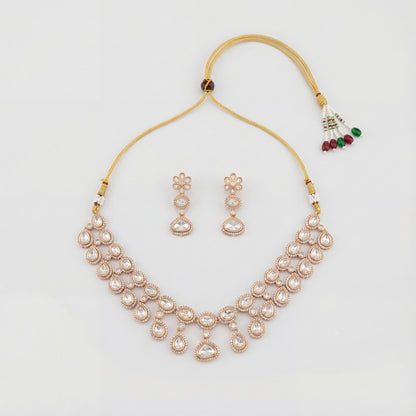 Aarohi Crystal Polki Necklace Set