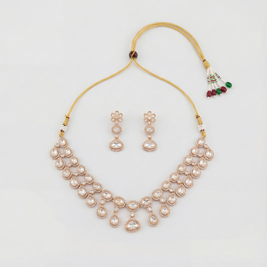 Aarohi Crystal Polki Necklace Set