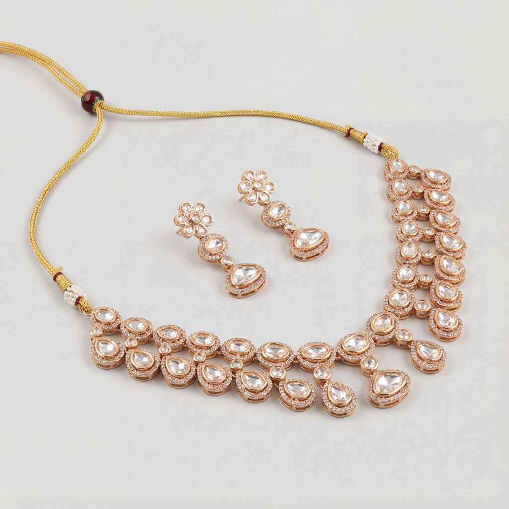 Aarohi Crystal Polki Necklace Set
