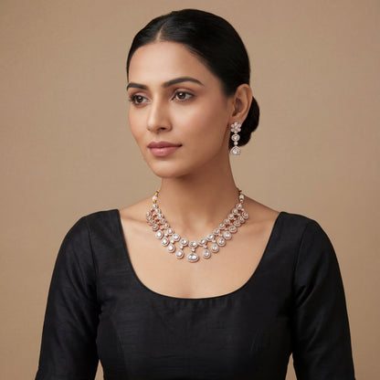 Aarohi Crystal Polki Necklace Set