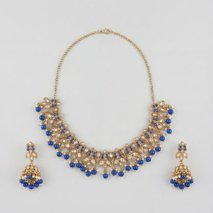 Sitara Blue Cascade Necklace Set