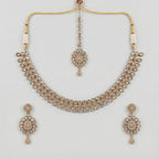 Aarohi Champagne Polki Necklace Set