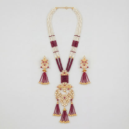 Shahi Ruby Polki Grand Necklace Set
