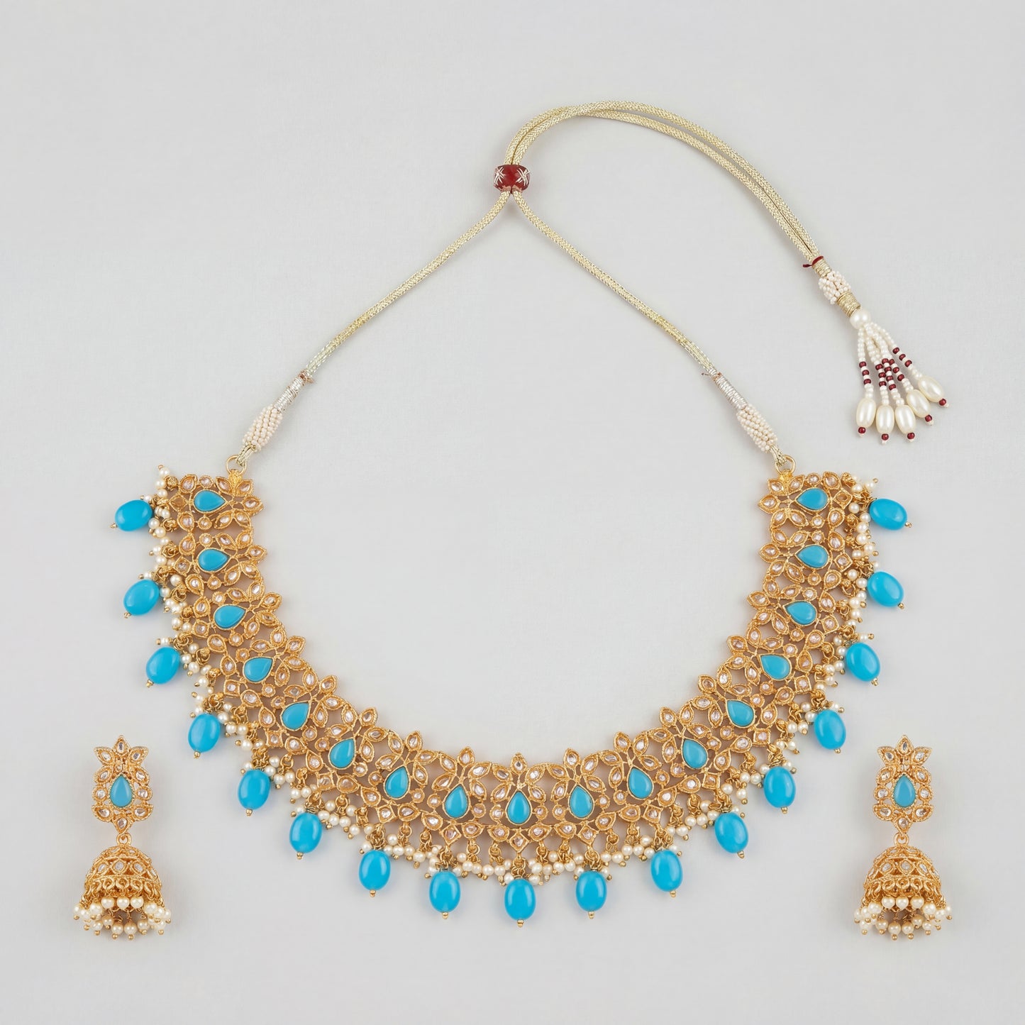 Saaya Blue Statement Necklace Set