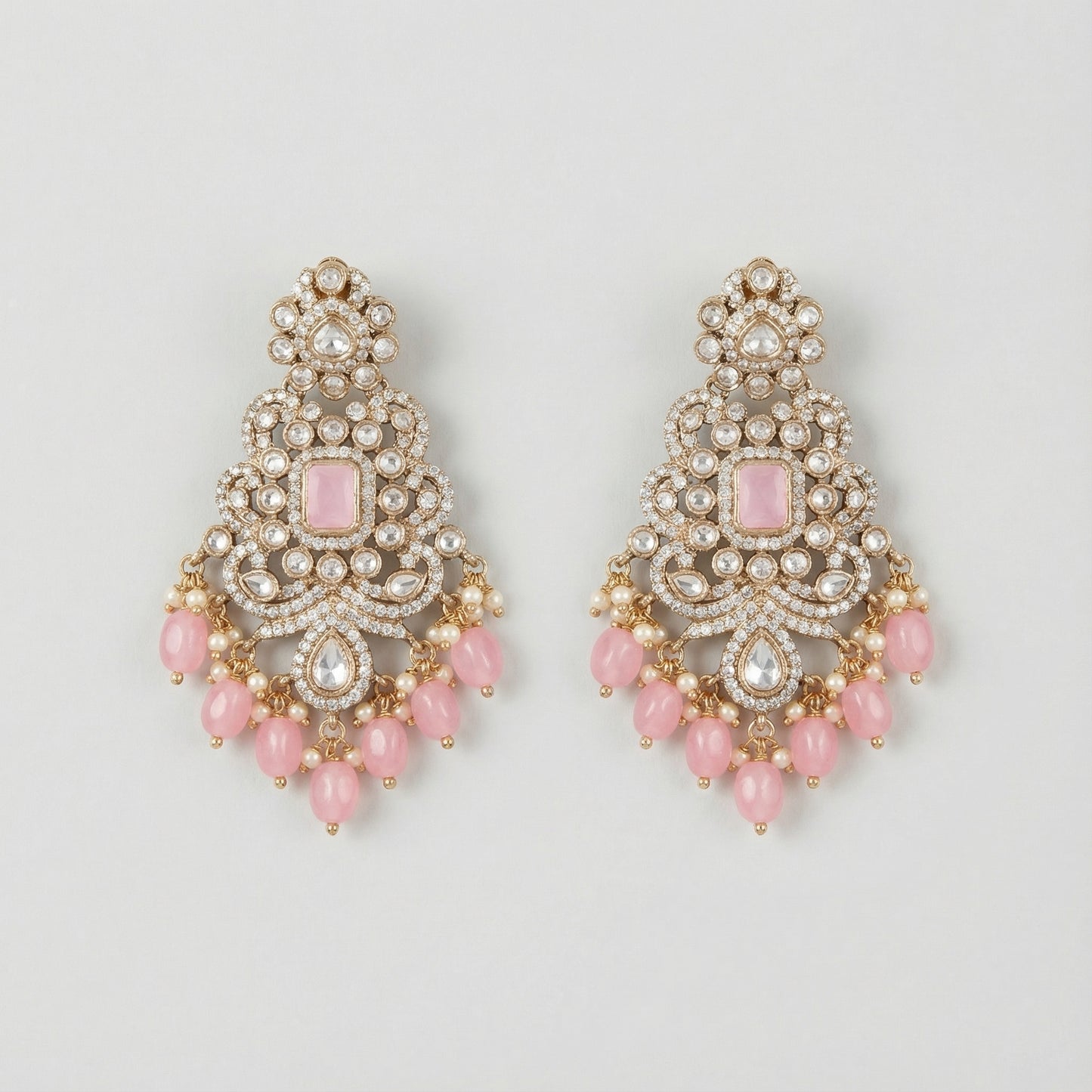 Pink Noor Kundan Earrings