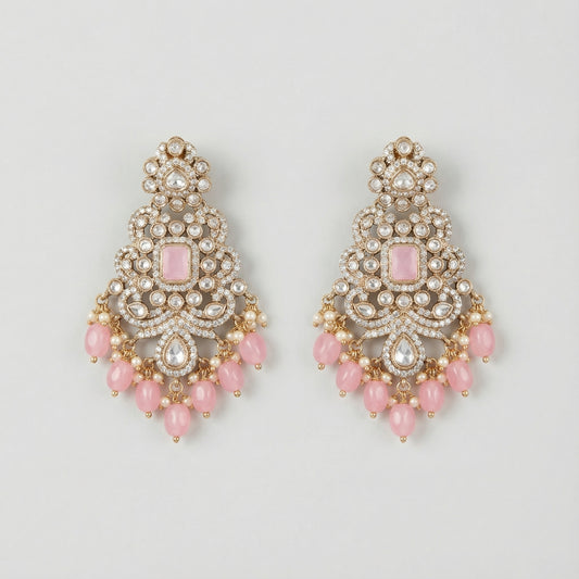Pink Noor Kundan Earrings
