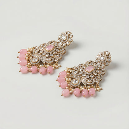 Pink Noor Kundan Earrings
