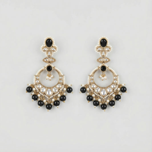 Onyx Circle Noor Earrings