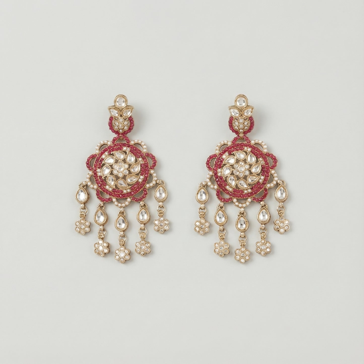 Rani Kundan Cascade Earrings