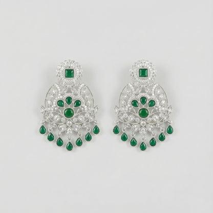 Emerald Chandni Statement Earrings
