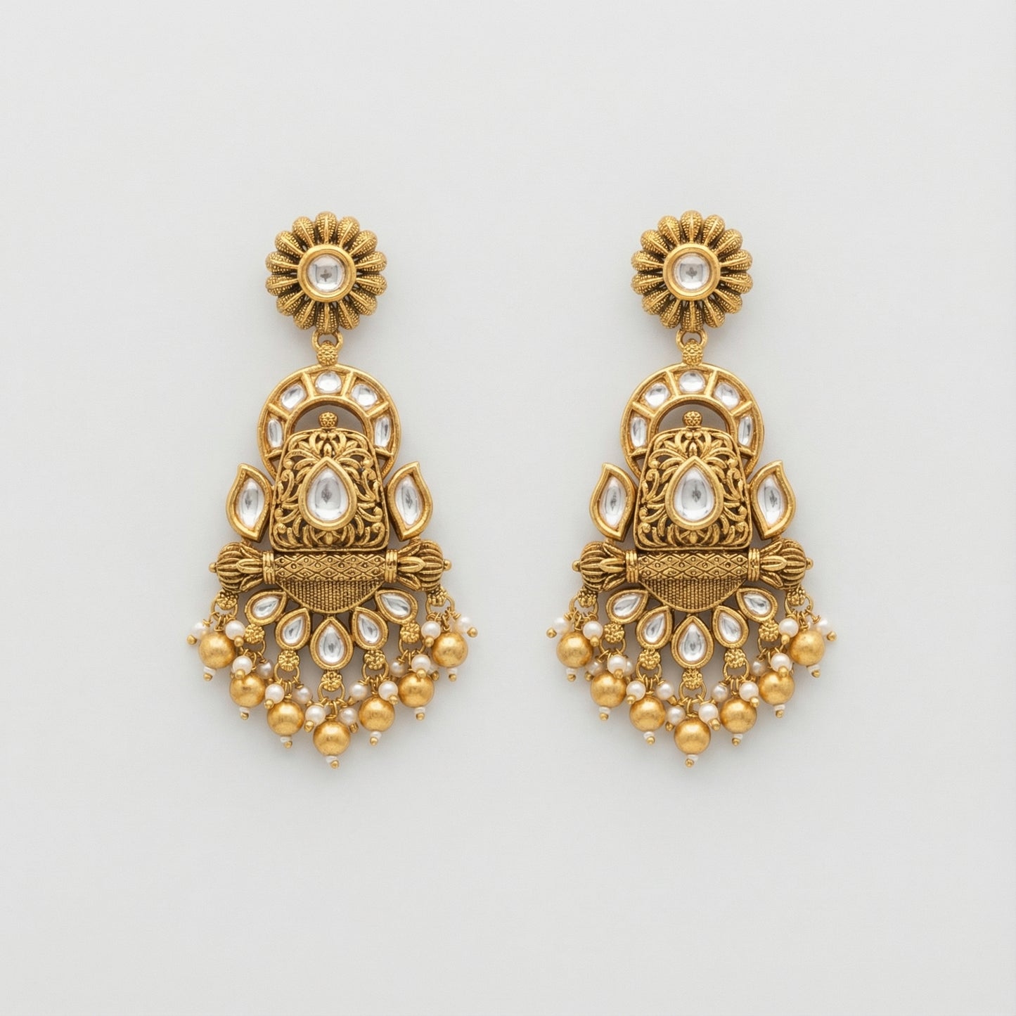 Chandrika Floral Kundan Drops