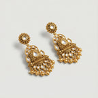 Chandrika Floral Kundan Drops detail showing polki teardrop panels and bead fringe