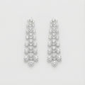 Nova Shine Drop Earrings rhodium-tone graduated crystal chandelier drops on gray background