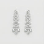 Nova Shine Drop Earrings rhodium-tone graduated crystal chandelier drops on gray background