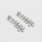 Nova Shine Drop Earrings detail showing vertical crystal tiers and tapered drop silhouette