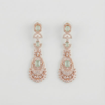 Mint Aurora Rose-Gold Earrings