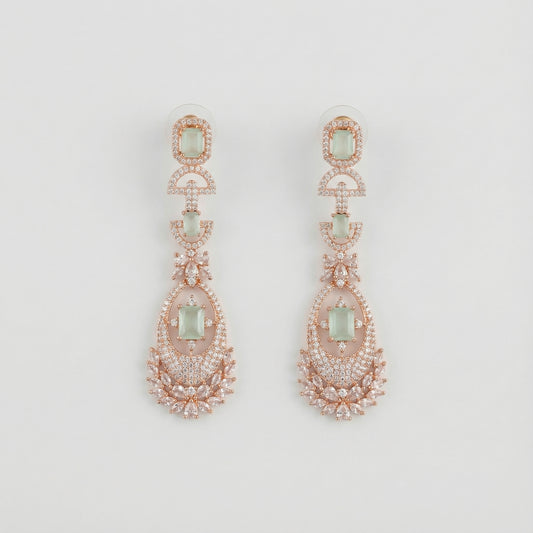 Mint Aurora Rose-Gold Earrings