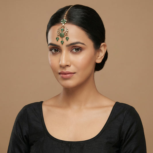 Verdant Glow Kundan Tikka