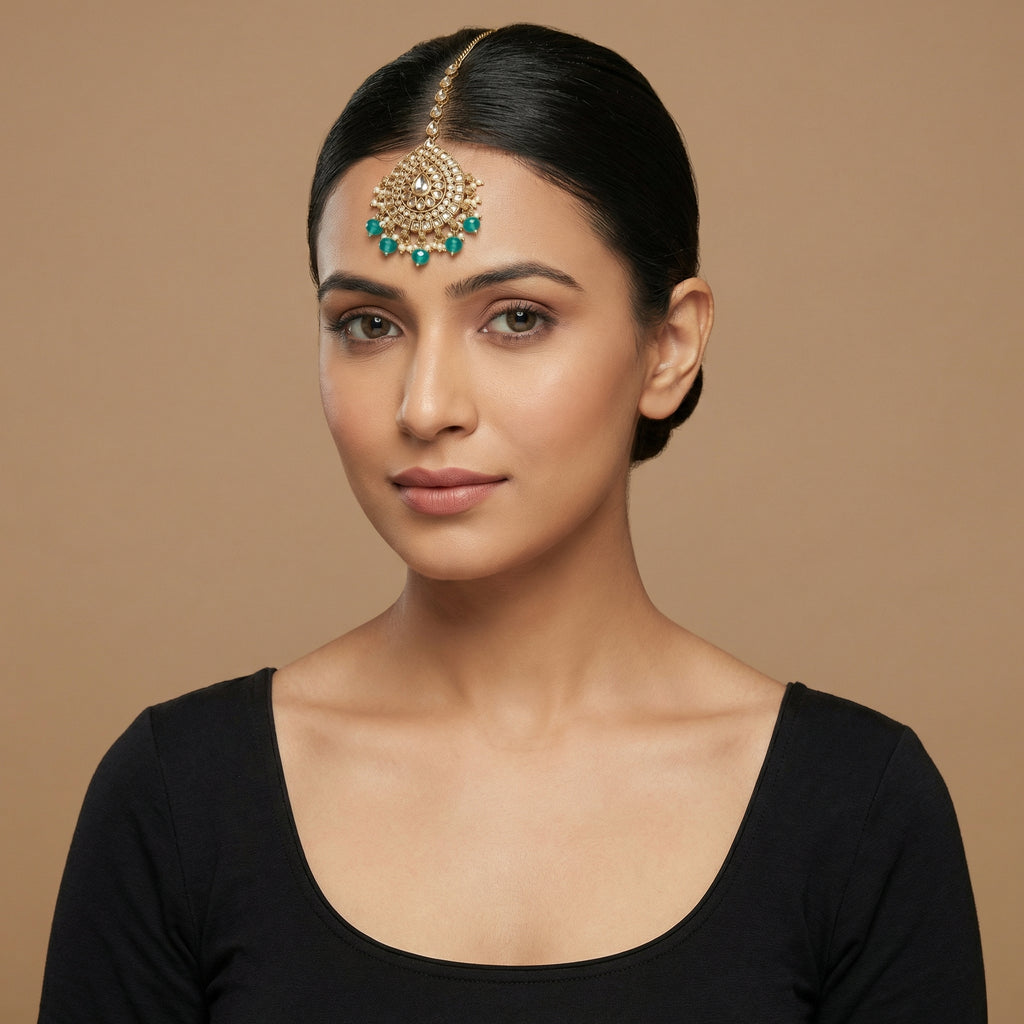 Aqua Chandni Kundan Tikka