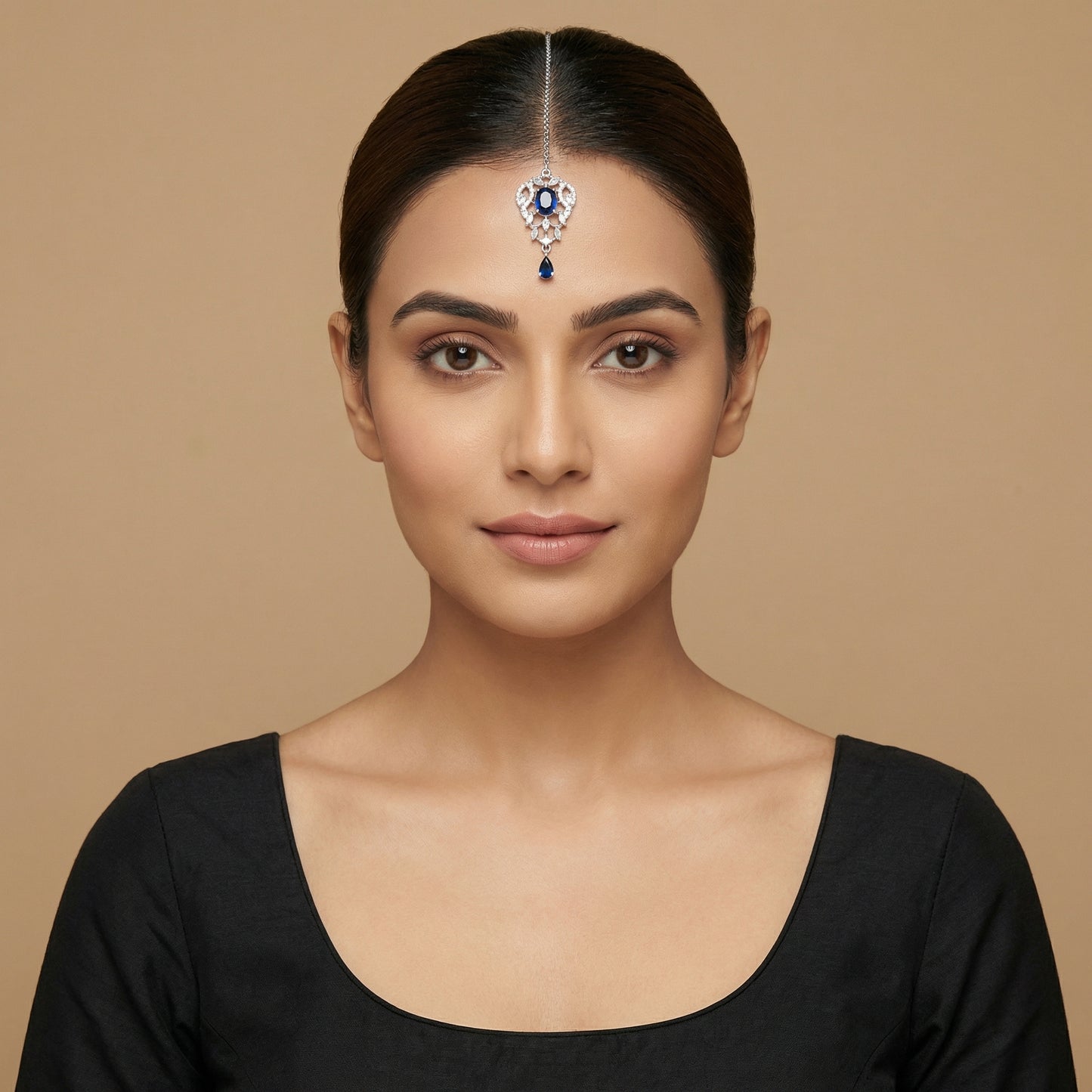 Sapphire Drop Crystal Tikka