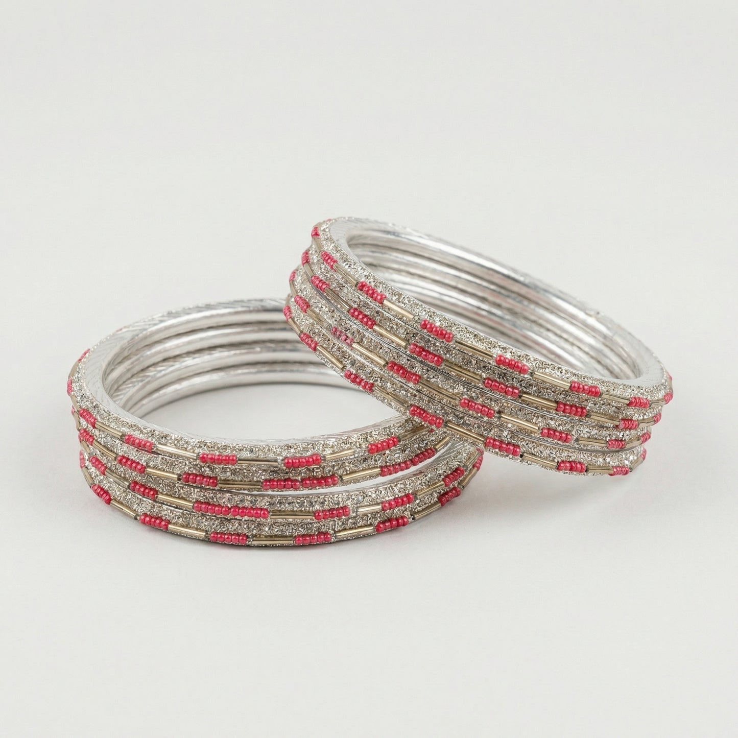 Rose Sparkle Bangles - Set of 8