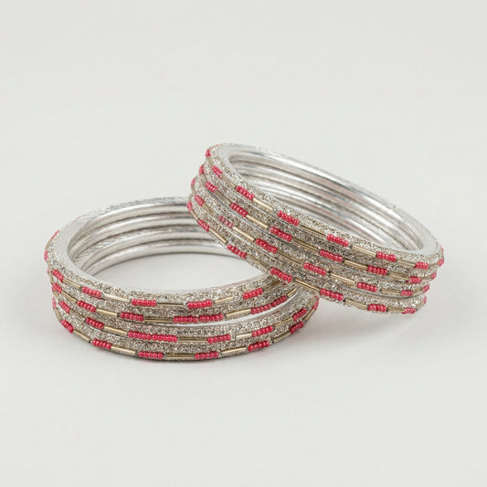 Rose Sparkle Bangles - Set of 8