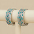 Aqua Glimmer Bangles - Set of 8