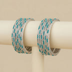 Aqua Glimmer Bangles - Set of 8