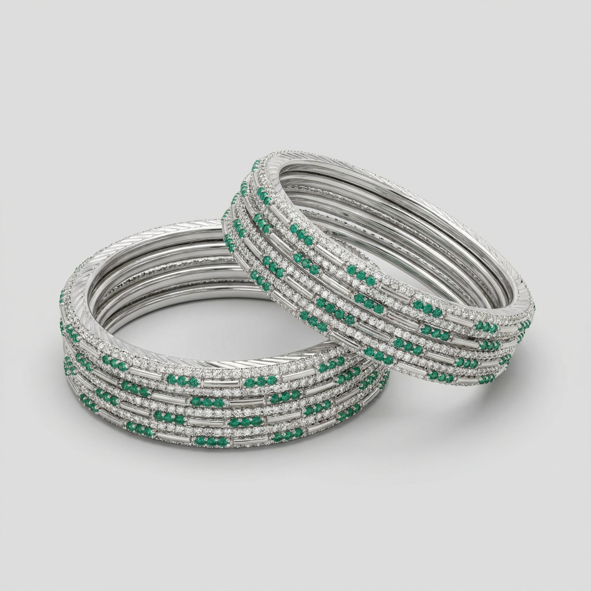 Aqua Glimmer Bangles - Set of 8