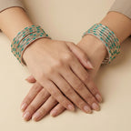 Aqua Glimmer Bangles - Set of 8