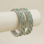 Emerald Shimmer Bangles - Set of 8
