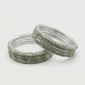 Emerald Shimmer Bangles - Set of 8