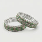 Emerald Shimmer Bangles - Set of 8