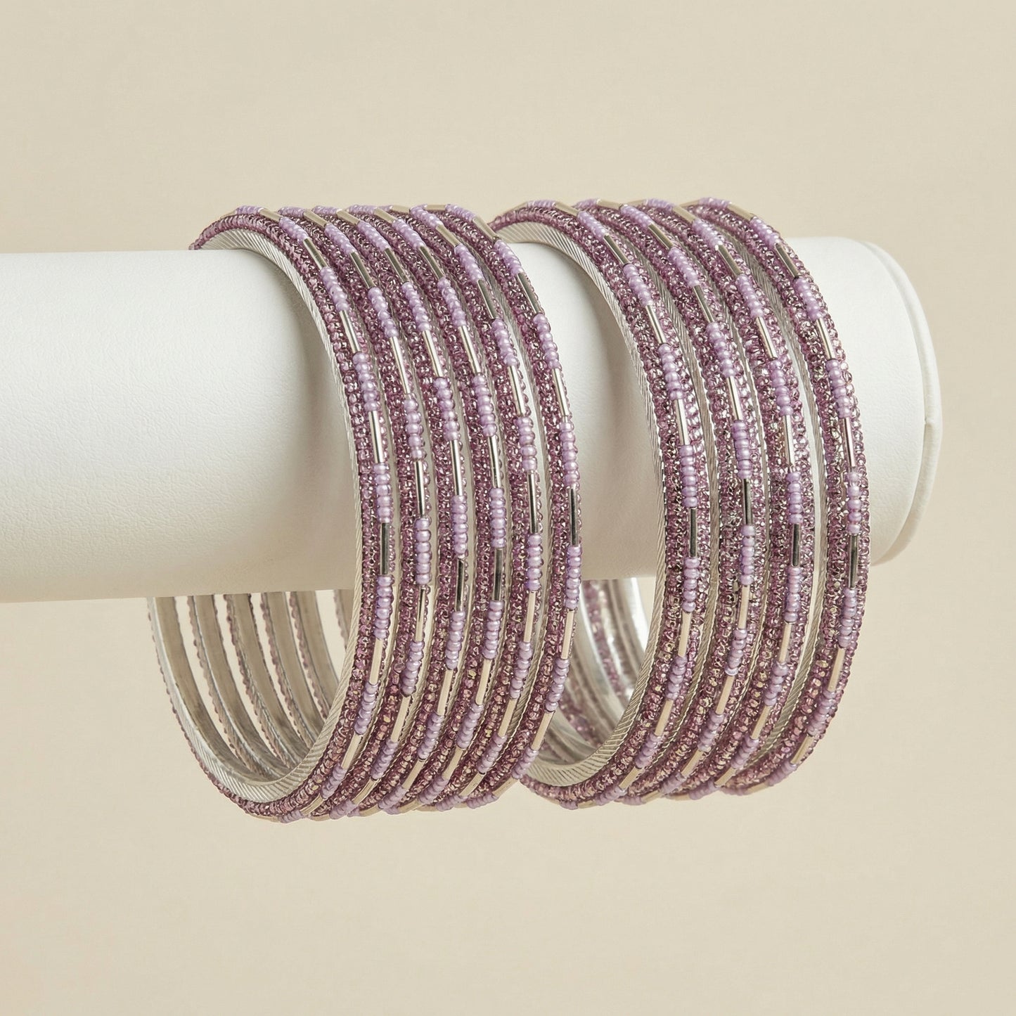 Rose Shimmer Bangles - Set of 8