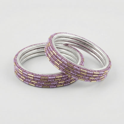 Rose Shimmer Bangles - Set of 8