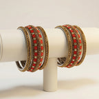 Crimson Jewel Bangles - Set of 6