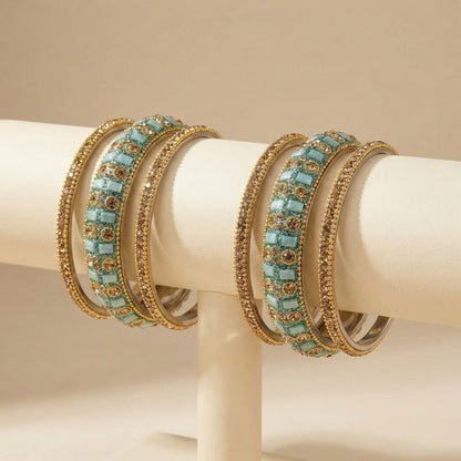 Seafoam Jewel Bangles - Set of 6