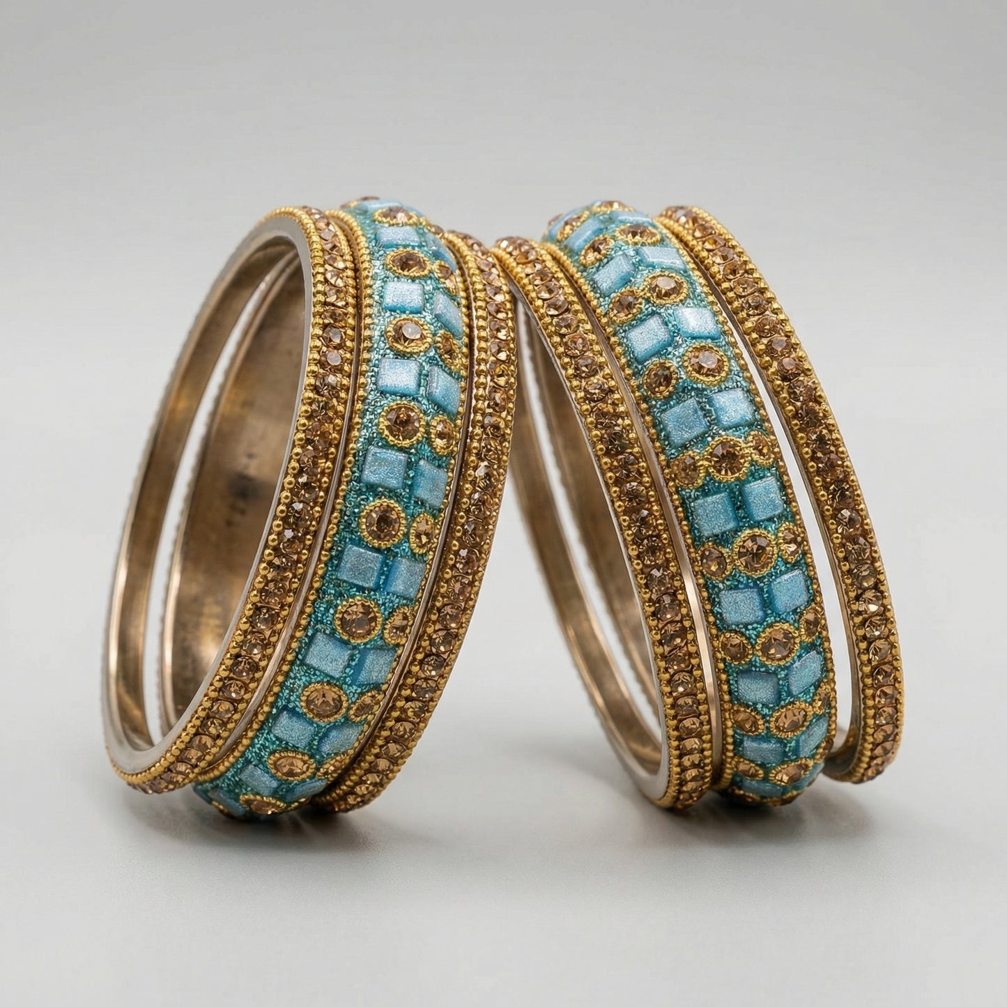 Seafoam Jewel Bangles - Set of 6