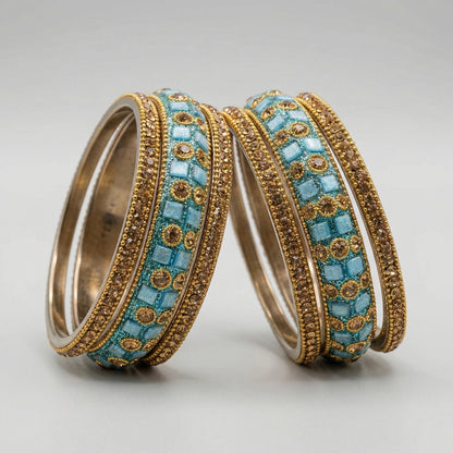 Seafoam Jewel Bangles - Set of 6
