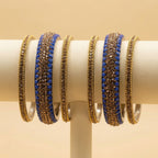Regal Blue Bronze Bangles - Set of 6