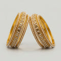 Luxe Pearl Kundan Bangles - Set of 6