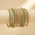 Champagne Mint Bangle - Set of 6