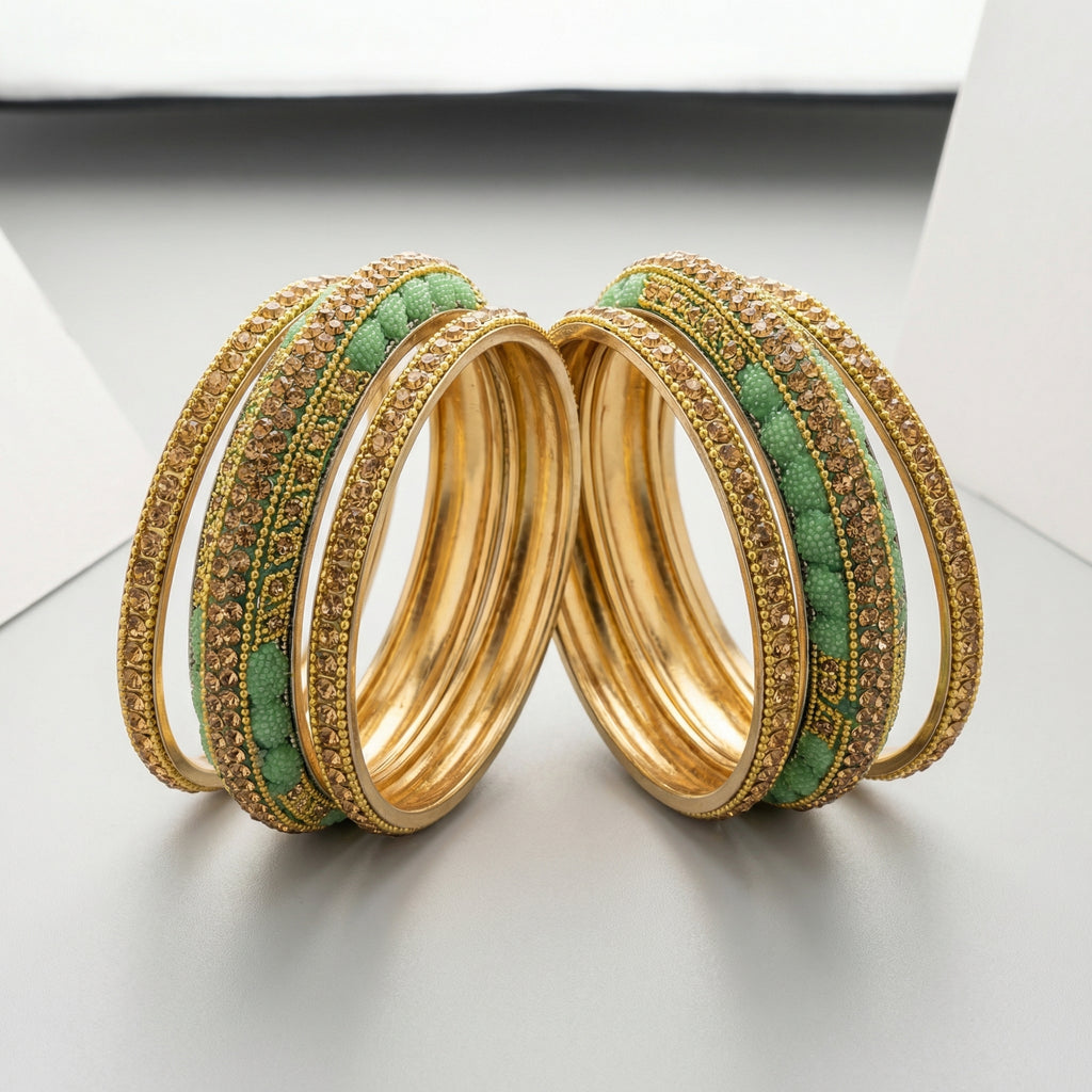 Champagne Mint Bangle - Set of 6