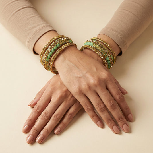 Champagne Mint Bangle - Set of 6
