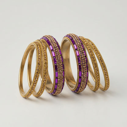 Amethyst Luxe Bangles - Set of 6