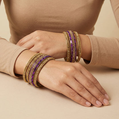 Amethyst Luxe Bangles - Set of 6