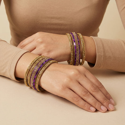 Amethyst Luxe Bangles - Set of 6