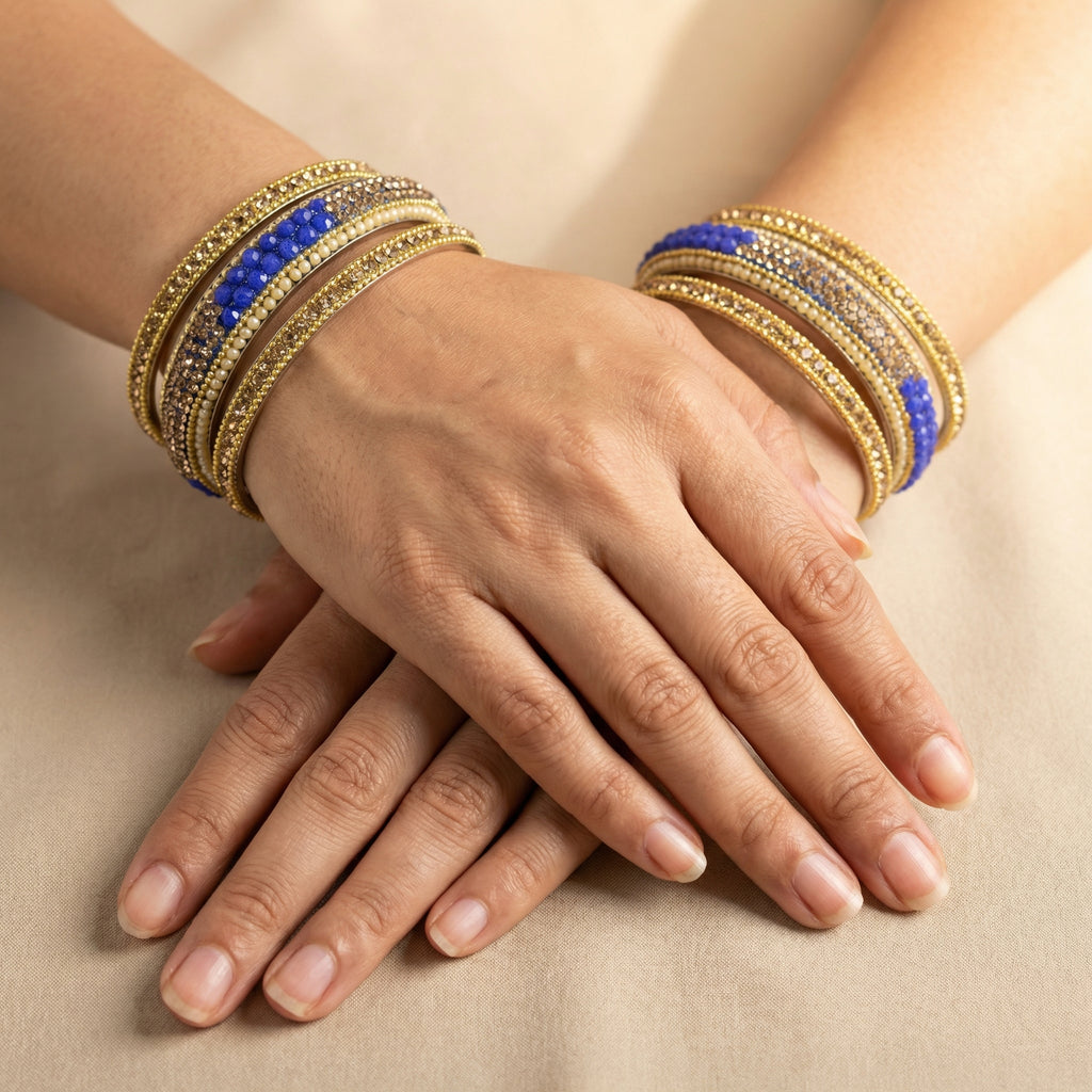 Regal Azure Bangles - Set of 6